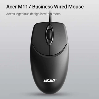 Acer เมาส์มีสาย M117 1000DPI ดีไซน์ไร้เสียง Office Mouse Wired Mouse USB เมาส์สำนักงาน เมาส์ทำงาน