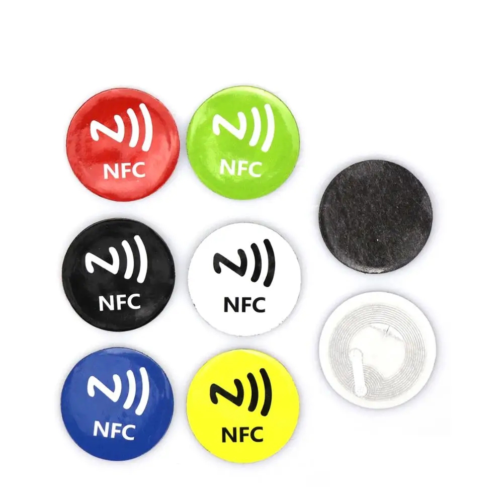 6 ชิ้น/ล็อต NFC แท็กสติกเกอร์ NTAG213 ป้องกันโลหะ RFID กาวสติกเกอร์ฉลาก Universal ป้าย Ntag213 แท็กโ