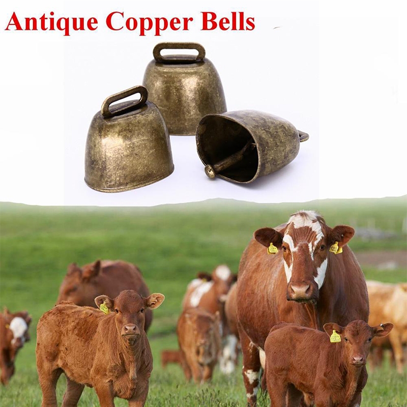 1 PC Anti-lost โลหะ Vintage วัววัวม ้ าแกะ Grazing ฟาร ์ มสัตว ์ แพะ Bell ขนาดใหญ ่ หนา Loud กรอบแหวน