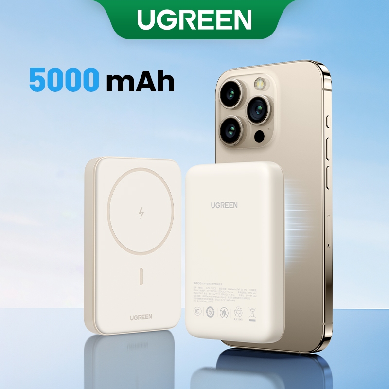 【ใหม่】UGREEN พาวเวอร์แบงค์แม่เหล็กไร้สาย 5000mAh สําหรับ iPhone 15 15 Pro Max 14 Samsung Galaxy S24 Ultra Huawei