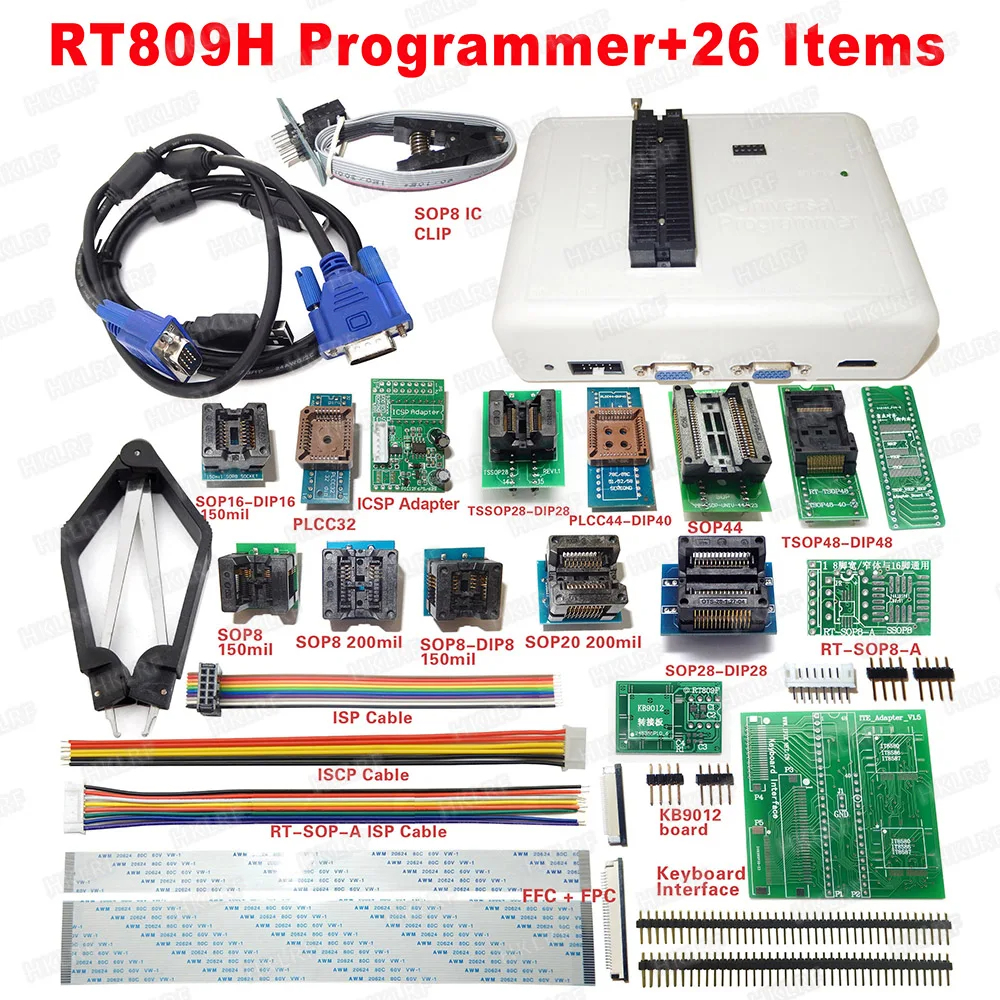 ⭐⭐⭐Universal RT809H EMMC-Nand FLASH Programmer + 26 รายการ SOP8 แฟลชอะแดปเตอร์ EMMC-NAND NOR ดีกว่า 