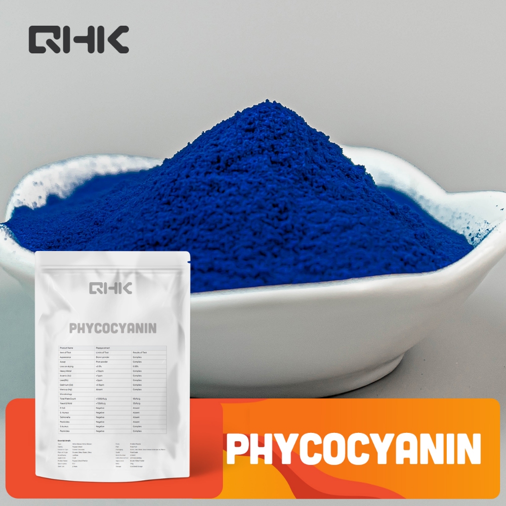 อุปกรณ์จากโรงงาน phycocyanin E25 E40 ผงสาหร่ายสไปรูลิน่าสีน้ําเงิน