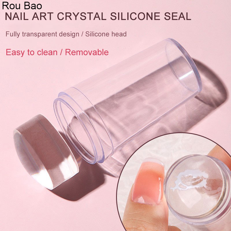 Rou Bao แสตมป์ตรายางซิลิโคนใส แบบเร็ว สไตล์ฝรั่งเศส สําหรับตกแต่งเล็บมือใหม่