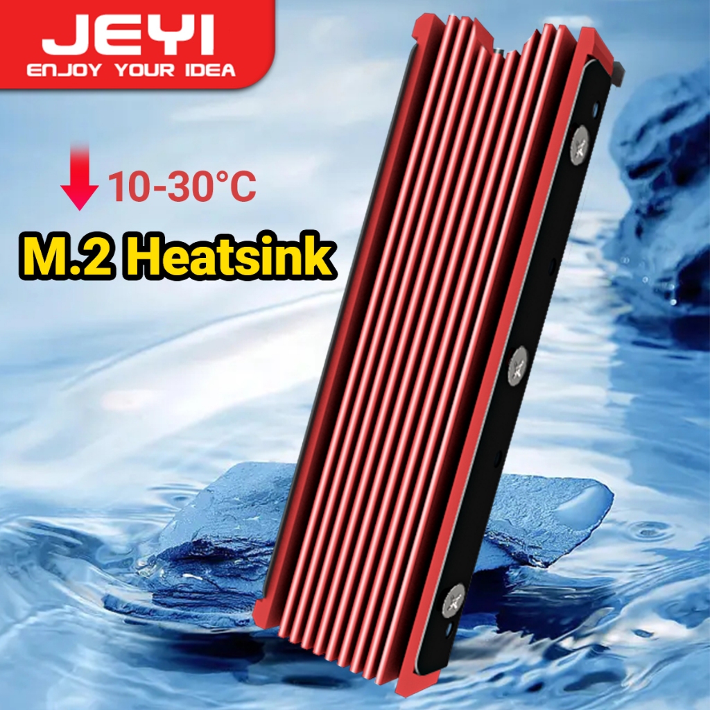 Jeyi M.2 2280 ฮีทซิงค์ระบายความร้อน SSD รองรับ PS5 PC หม้อน้ําอลูมิเนียม NVME NGFF 2280 SSD พร้อมแผ่นซิลิโคนระบายความร้อน