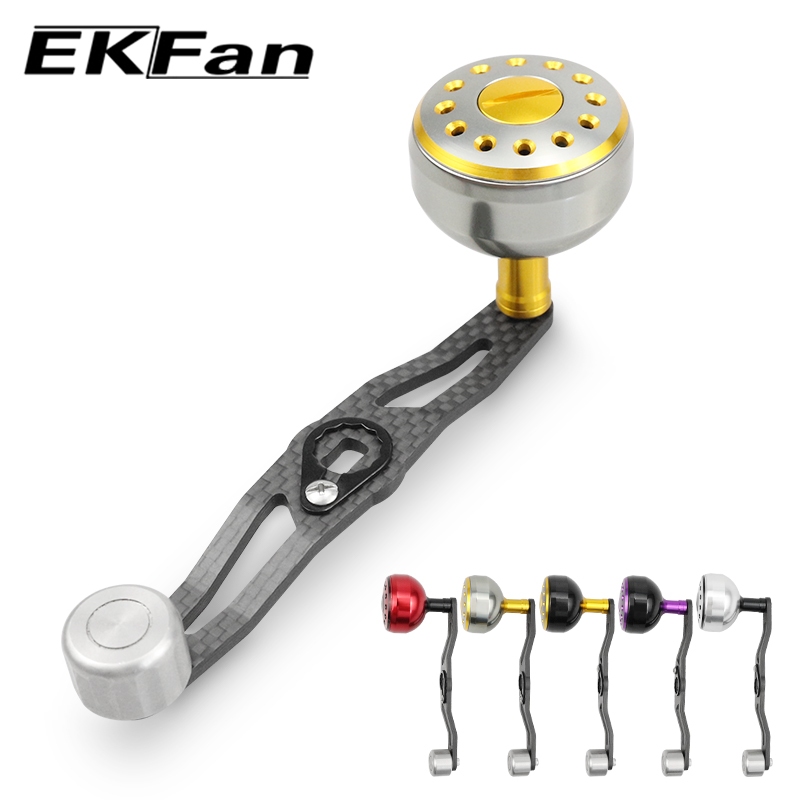 EKfan ยาว 115 มม.ตกปลา Reel Handle คาร์บอนไฟเบอร์สําหรับ 7*4/8*5 มม.รู abu daiwa Shimano เหยื่อหล่อเครื่องมือ diy assembly