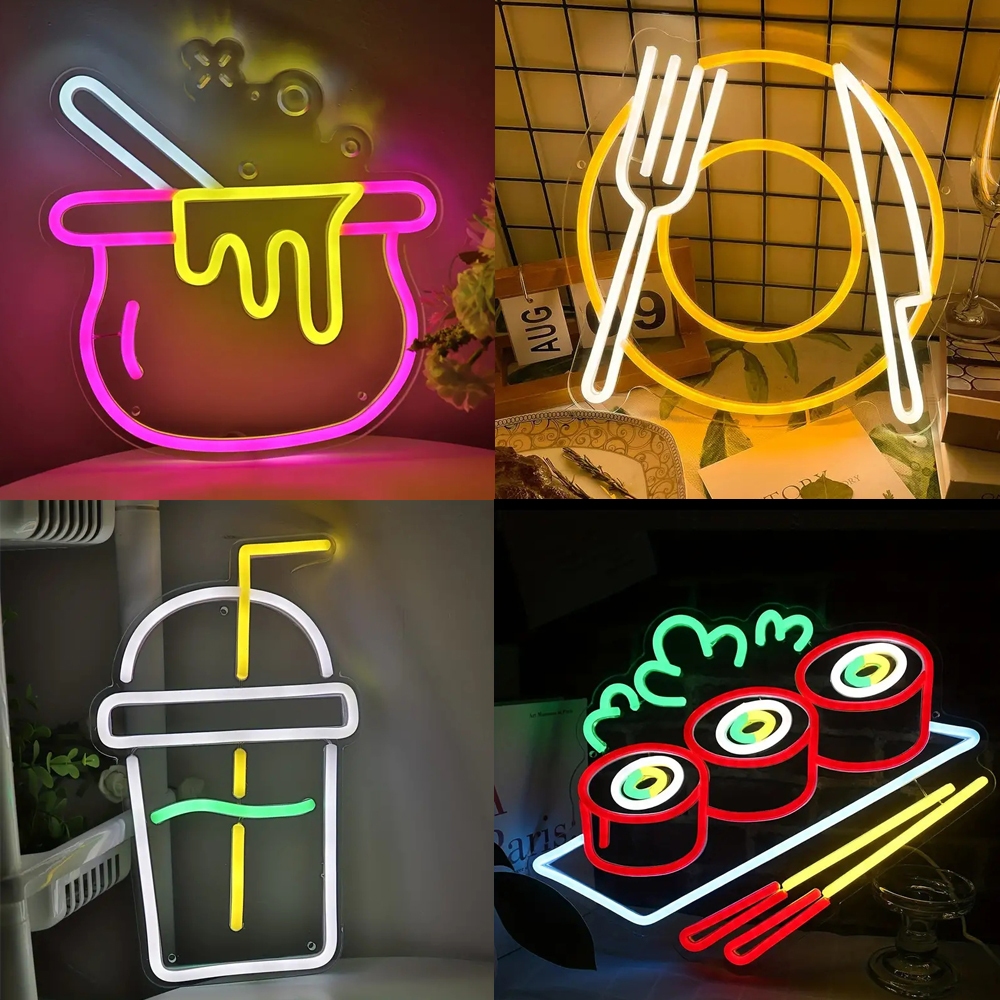 โคมไฟนีออน LED รูปป้ายกินซูชิ สําหรับตกแต่งบ้าน ห้องครัว ร้านอาหาร งานเลี้ยงวันเกิด คริสต์มาส ร้านอาหาร