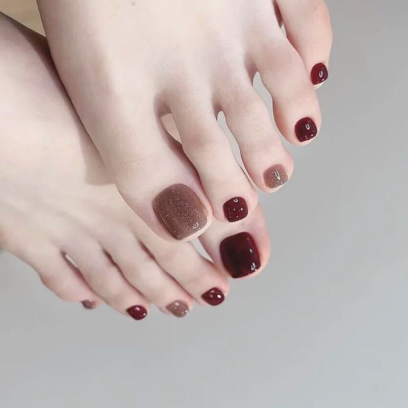เล็บปลอมแฟชั่น 24 ชิ้น【ฟรีกาว】 F036