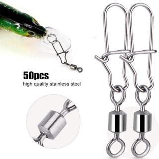 50 ชิ้น / ถุง 2 # - 10 # ตัวเชื่อมต่อตกปลา แบริ่งสแน็ป ลูกกล…