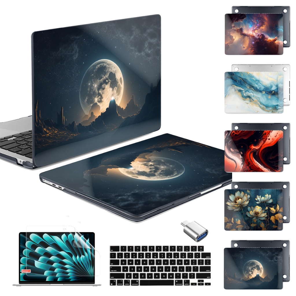 คริสตัลทาสีสําหรับ MacBook 2024 2023 2025 Air Pro 13 14 15 16 นิ้ว M4 M3 M2 M1 A3240 A3112 A3113 A3185 A3241 A3401 A3403 A3186 A2918 A2992 A2681 A3114 A2338 A2337 Laptop Case