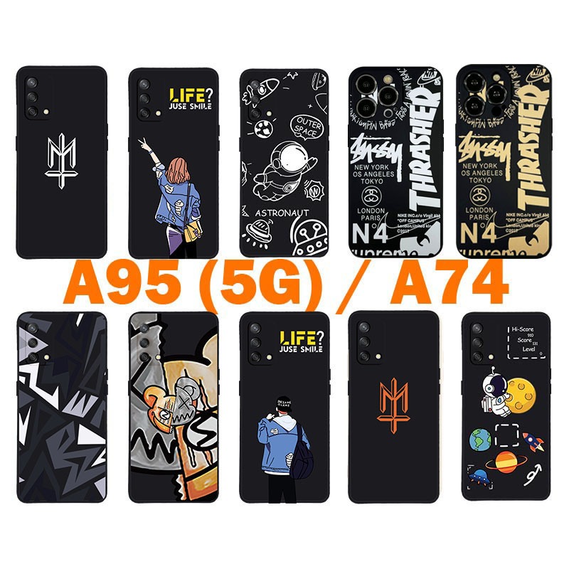 เคสโทรศัพท์ซิลิโคนลายหลายแบบสำหรับ OPPO A95 A74 4G