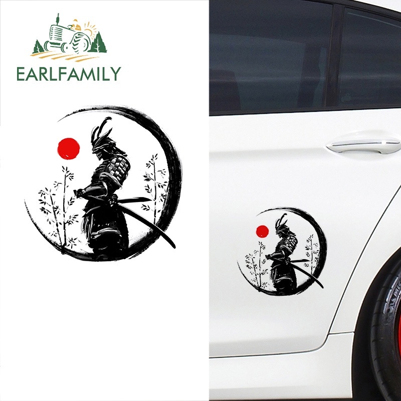 EARLFAMILY 13 ซม.x 12.2 ซม.Samurai สติกเกอร์รถญี่ปุ่นไวนิล Decals รถจักรยานยนต์ Scratch-Proof แฟชั่น JDM ตกแต่ง