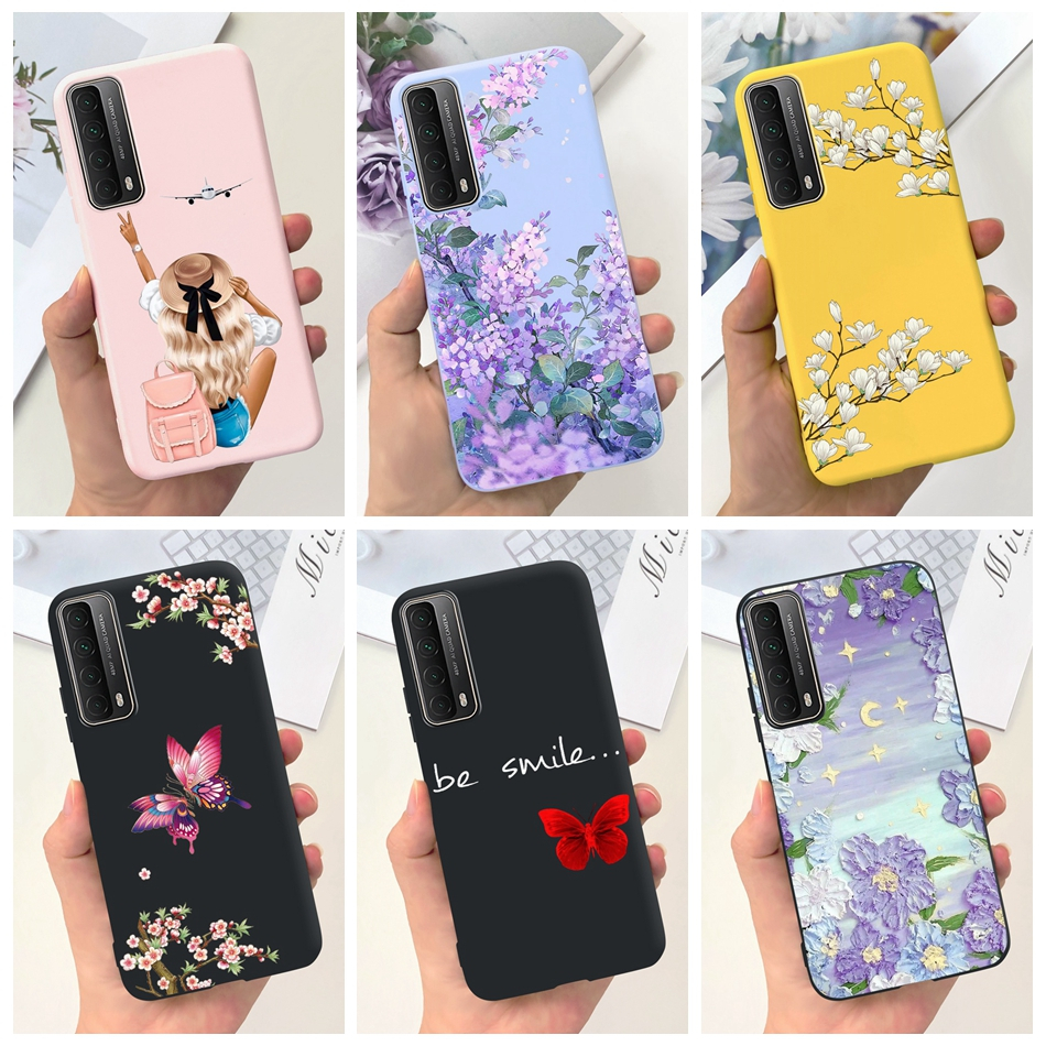 เคสโทรศัพท์มือถือ ซิลิโคนนิ่ม เจลลี่ ลายดอกไม้ ผีเสื้อ เด็กผู้หญิง สําหรับ Huawei Y7a Y7a Y 7A PPA-LX3