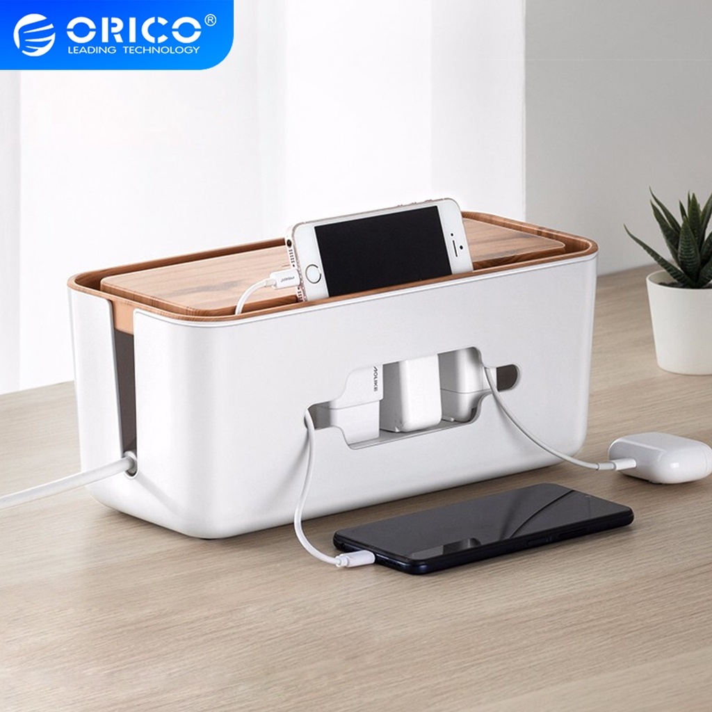 Orico ABS โต๊ะสาย Winder คอนเทนเนอร์สําหรับ power socket manager กล่องพร้อมที่วางโทรศัพท์ power strip organizer กรณี (CMB)