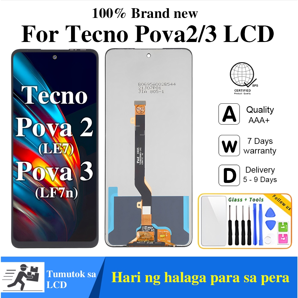 สําหรับ Tecno Pova 2 LE7 Pova 3 LF7n LCD Digital Touch Screen Display Assembly สําหรับเปลี่ยน