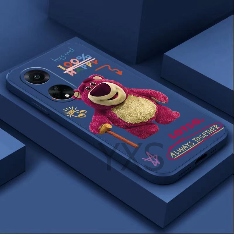 เคส OPPO R15X K1 K3 R17 R17 Pro R15 R15 Pro Reno 2 Reno 2Z Reno 2F เคส ซิลิโคนไม้ค้ำยันสตรอเบอร์รี่หมีกรณีโทรศัพท์