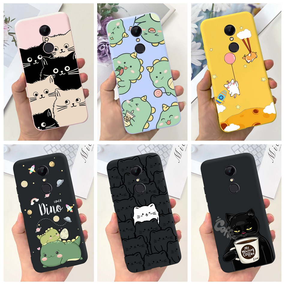 Xiaomi Redmi 5 / Redmi 5 Plus การ์ตูนไดโนเสาร์ แมวน่ารัก เคส Redmi5 5Plus สีลูกกวาด ซิลิโคนนิ่ม เคสโทรศัพท์