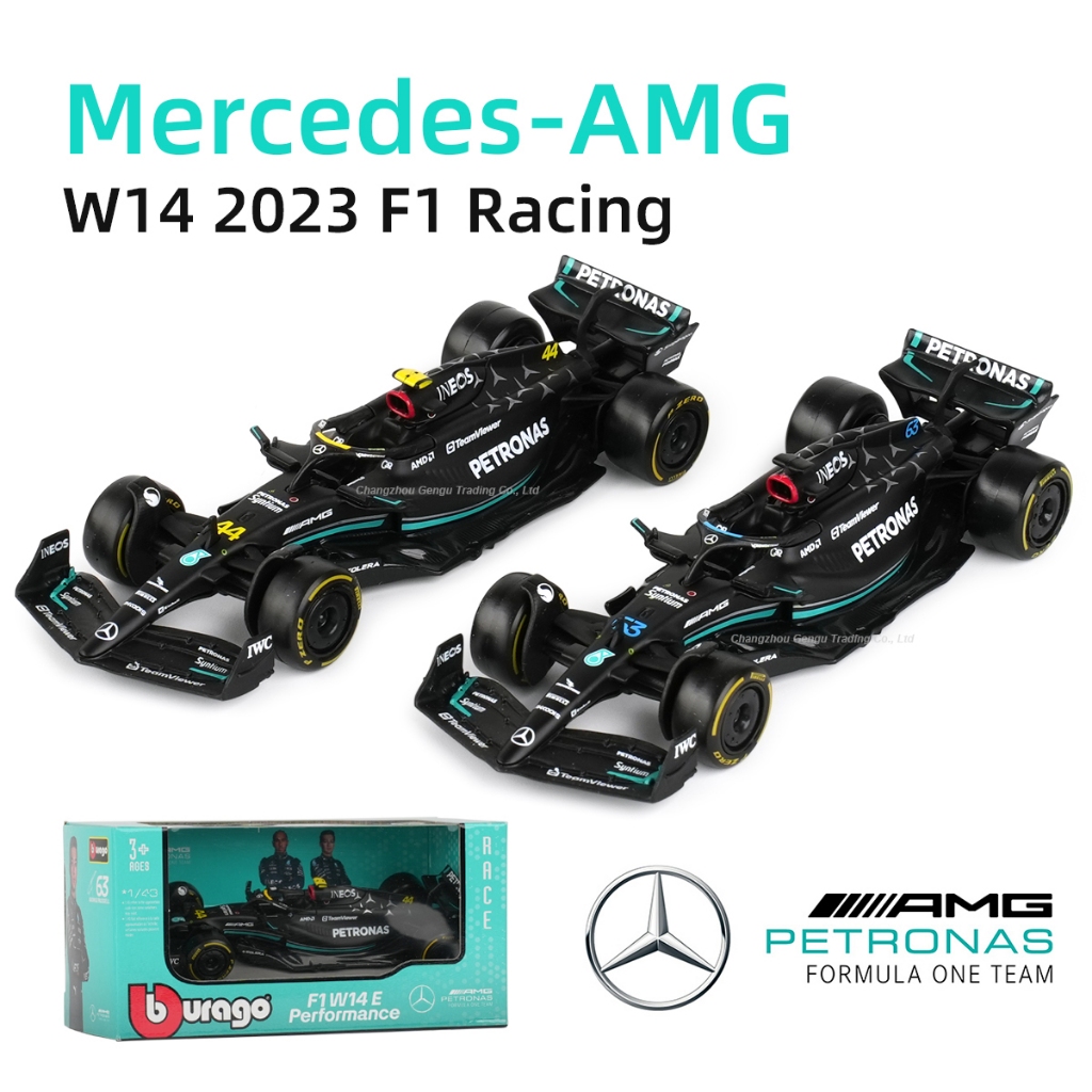 Bburago โมเดลรถแข่ง 1:43 Mercedes AMG 2023 W14 E Performance F1 Formula ของเล่นสําหรับเด็ก