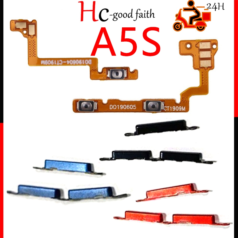 ปุ่มปรับระดับเสียงด้านข้าง ปุ่มปรับระดับเสียง ปุ่มเปิดปิด ปุ่มขึ้น ลง ด้านข้าง แบบเปลี่ยน สําหรับ OPPO A5S