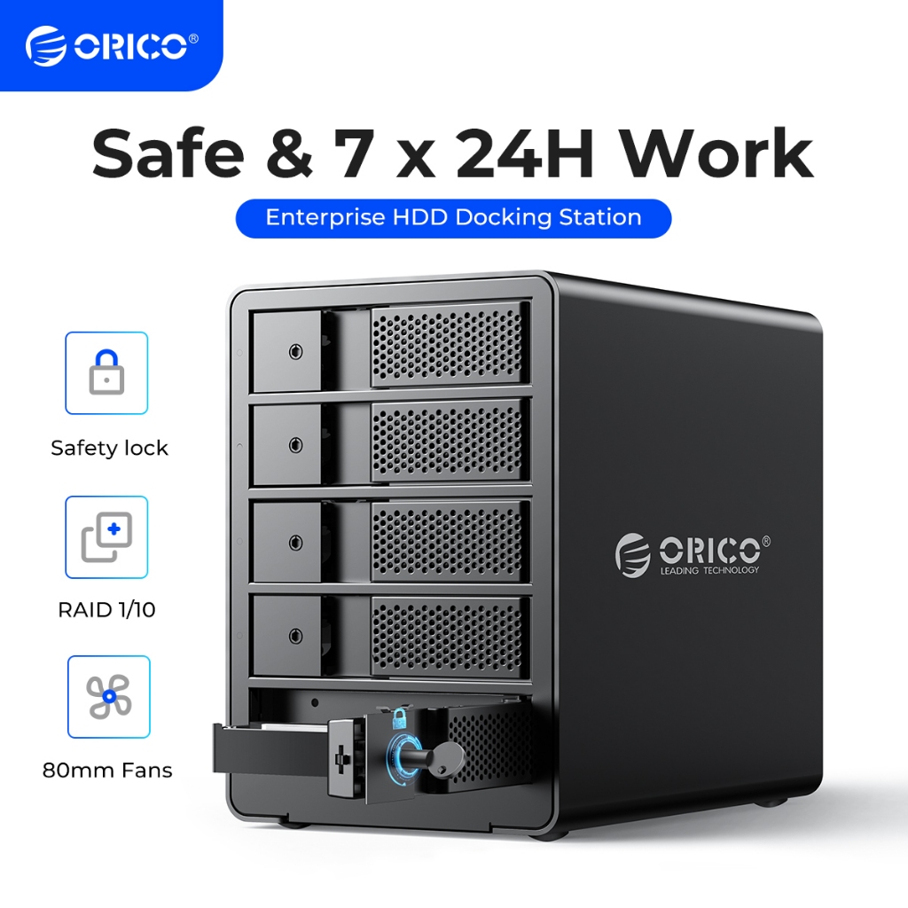 Orico 95 series 5 Bay 3.5 USB3.0 HDD Docking Station พร้อม Raid รองรับ 80TB UASP พร้อม 150W ภายใน Ad