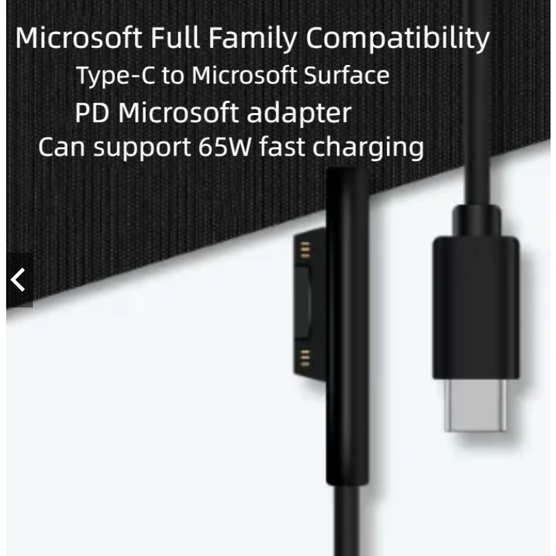 สายชาร์จ USB-C 3A PD สําหรับ Microsoft Surface Pro 3/4/5/6/7, Surface GO, Surface Book, Surface Laptop รองรับชาร์จเร็ว