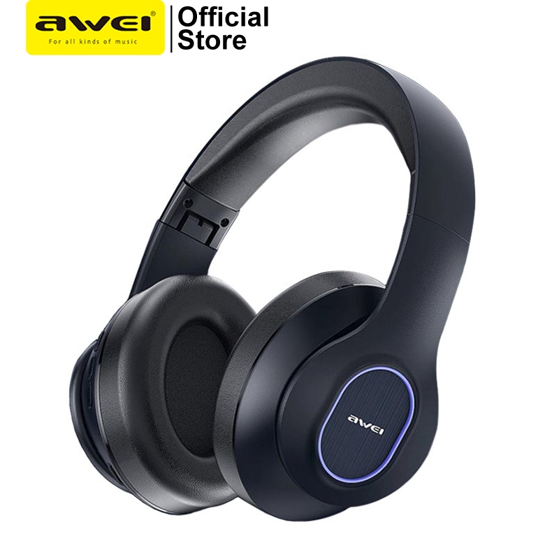 Awei A100BL หูฟังไร้สายบลูทูธ 5.3 หูฟังสําหรับเล่นเกมชุดหูฟังแบบพับได้สเตอริโอ Latency ต่ํา