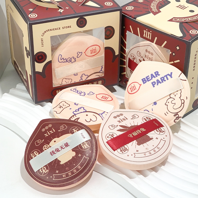 Xixi พัฟแต่งหน้า คอนซีลเลอร์ รองพื้น เนื้อลิขวิด พร้อมกล่อง แบบพกพา 4 ชิ้น NO.gj-61