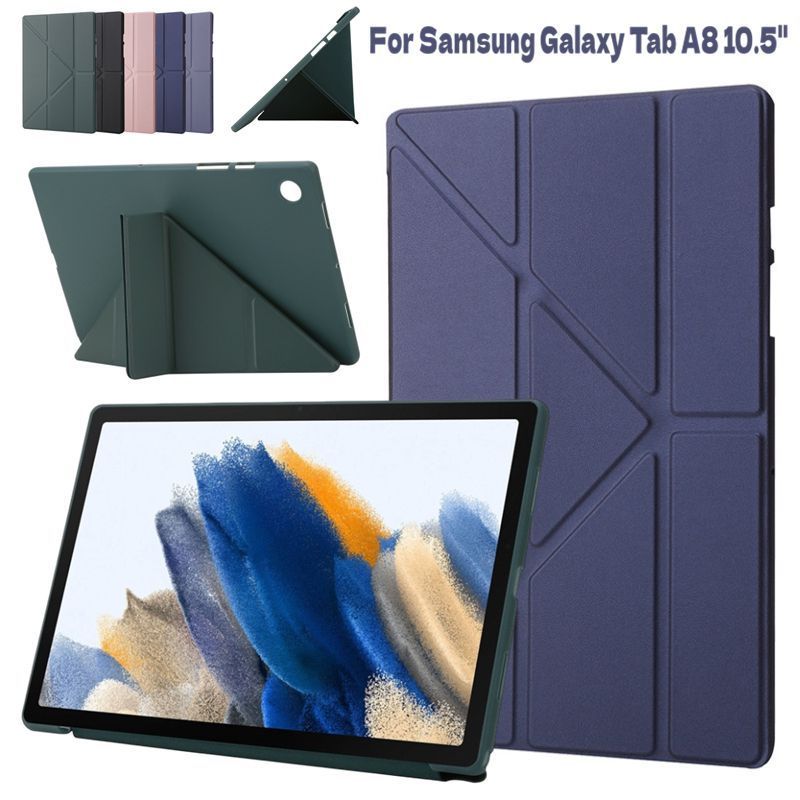 เคสฝาพับ Samsung Galaxy Tab A8 10.5 นิ้ว SM-X200 SM-X205 X207 เคสแท็บเล็ต กันกระแทก Y พับหลายมุมขา ตั้งหนังพลิกฝาครอบป้องกันสมาร์ท