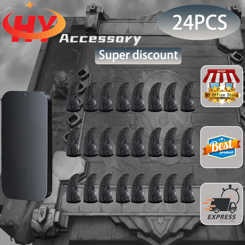 【กล่องโลหะ】HY.Accessory ปลอกสวมนิ้วมือ ระบายอากาศ สําหรับเล่นเกมมือถือ PUBG COD 24 ชิ้น