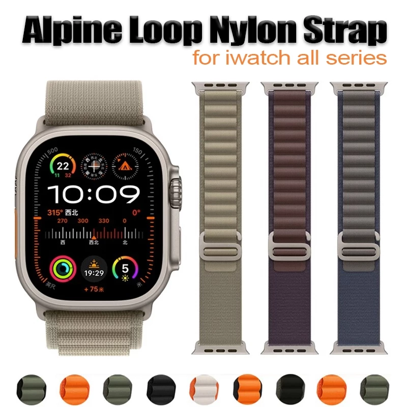 Alpine Loop สายไนลอนแบบสปอร์ตสําหรับ iWatch Series 11/10 46 มม.42 มม.Ultra 49 มม.สร้อยข้อมือCorrea iwatch Series 8 7 SE 6 5 4 SE