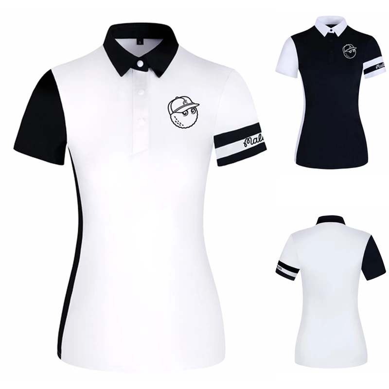 เสื้อโปโลแขนสั้น ระบายอากาศได้ดี แบบแห้งเร็ว ป้องกันการหดตัว เหมาะกับเล่นกีฬากอล์ฟกลางแจ้ง แฟชั่นฤดูร้อน สําหรับผู้หญิง