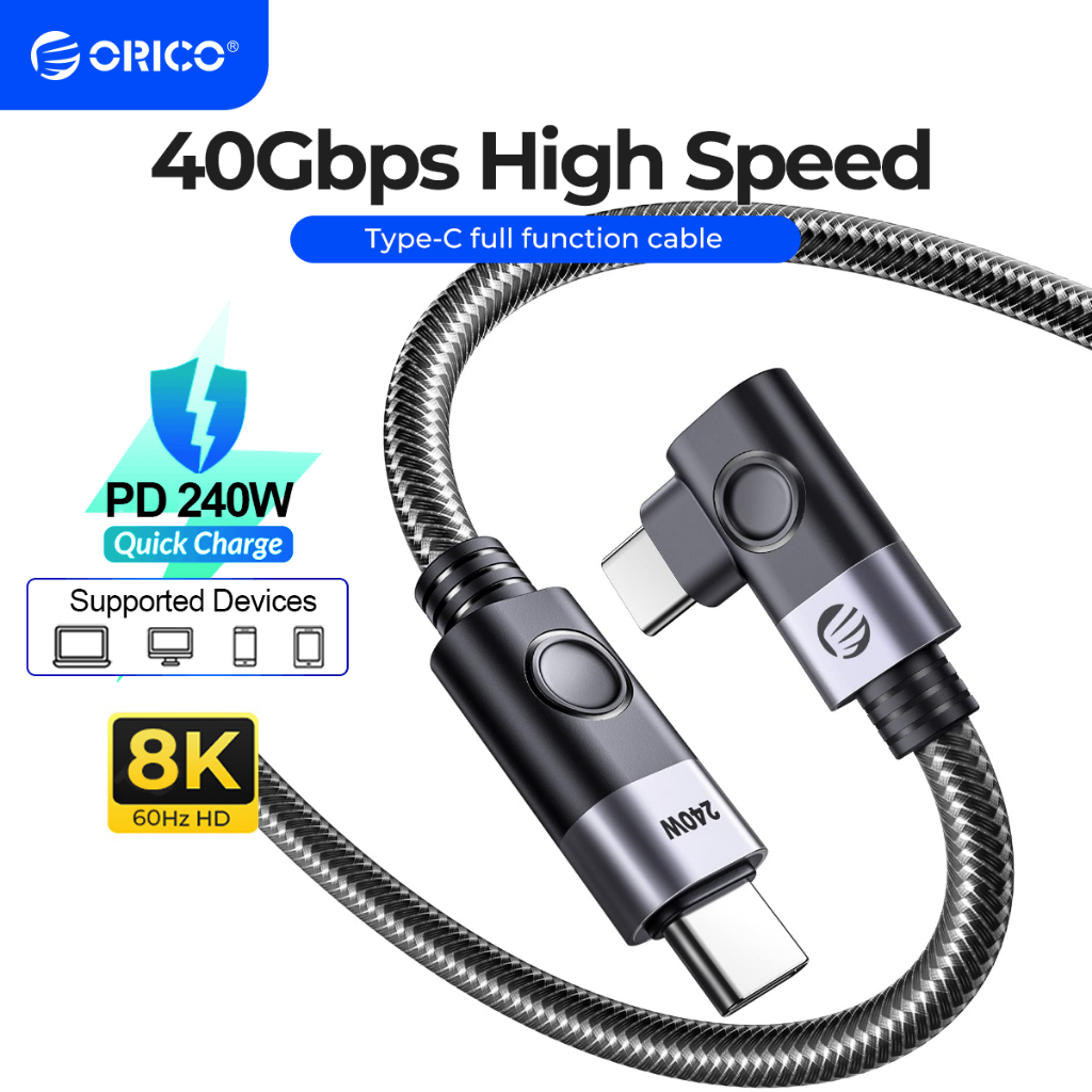 Orico สาย USB C ถึง USB C 240W ชาร์จ USB C 3.2 Gen2x2 สาย 20Gbps Data Transfer @
