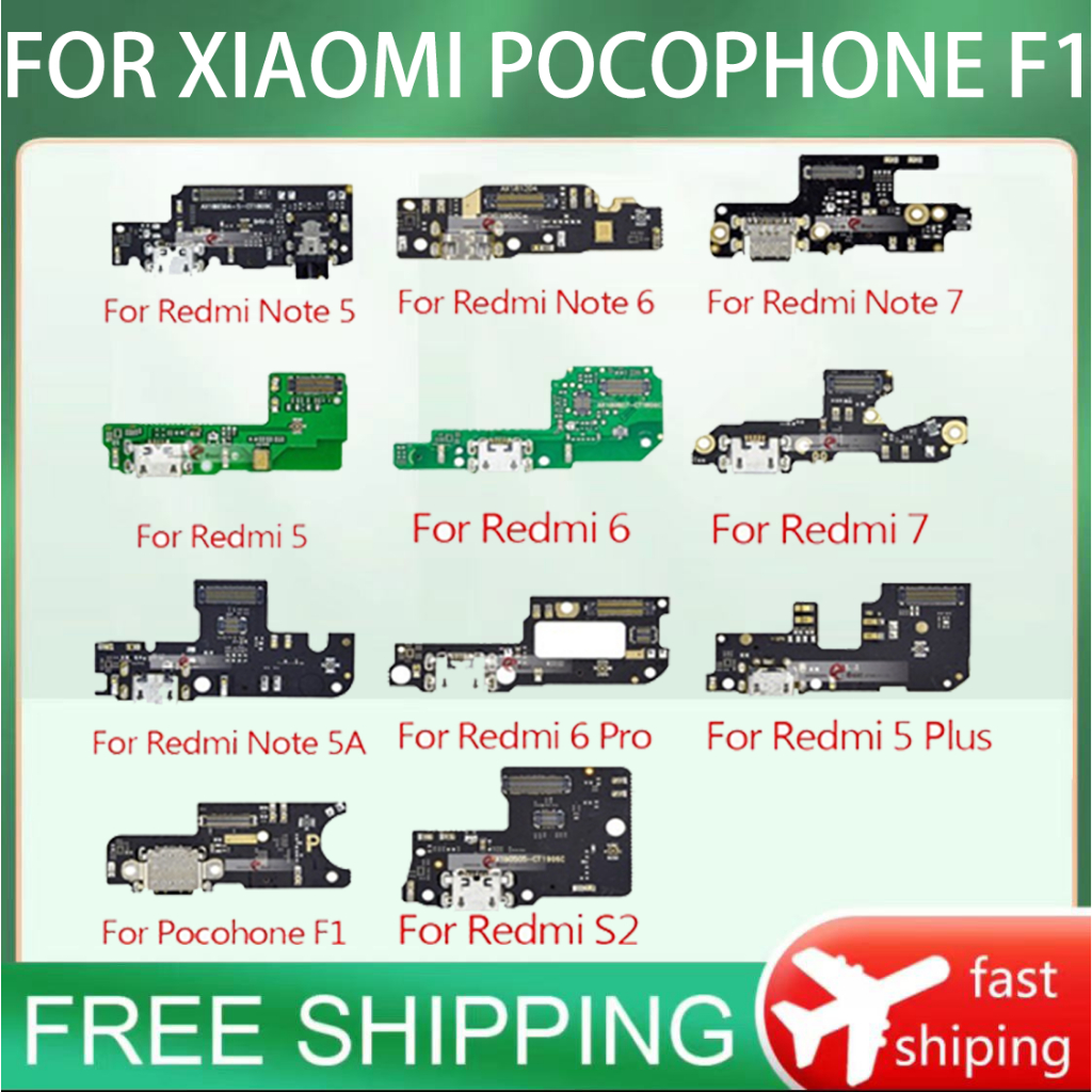 -WY อะไหล่สายแพเชื่อมต่อพอร์ตชาร์จ USB พร้อมไมโครโฟน สําหรับ XiaoMi PocoPhone F1 Redmi Note 7 6 5 Pro Plus 7A 6A S2