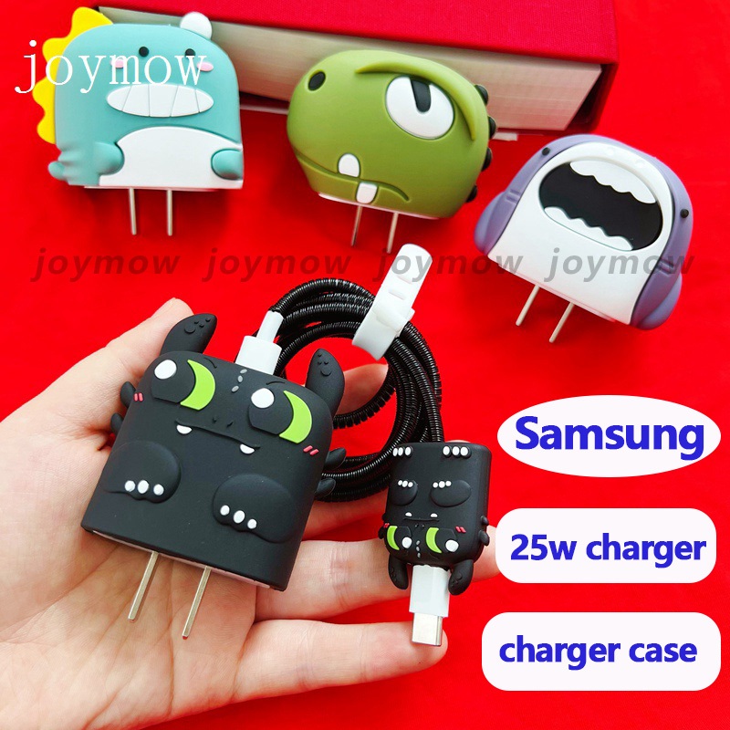 ตัวถนอมสายชาร์จ แบบซิลิโคน ลายการ์ตูนน่ารัก สําหรับ Samsung 25W