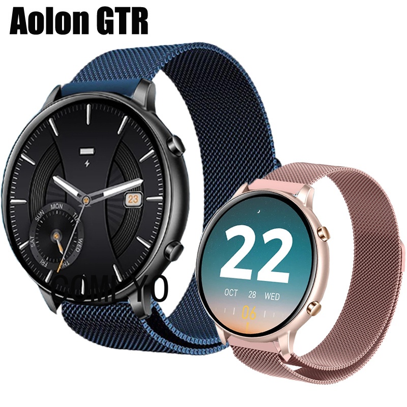 สําหรับ Aolon GTR สายนาฬิกาข้อมือสมาร์ทวอทช์ สเตนเลส เข็มขัดโลหะ ผู้หญิง ผู้ชาย