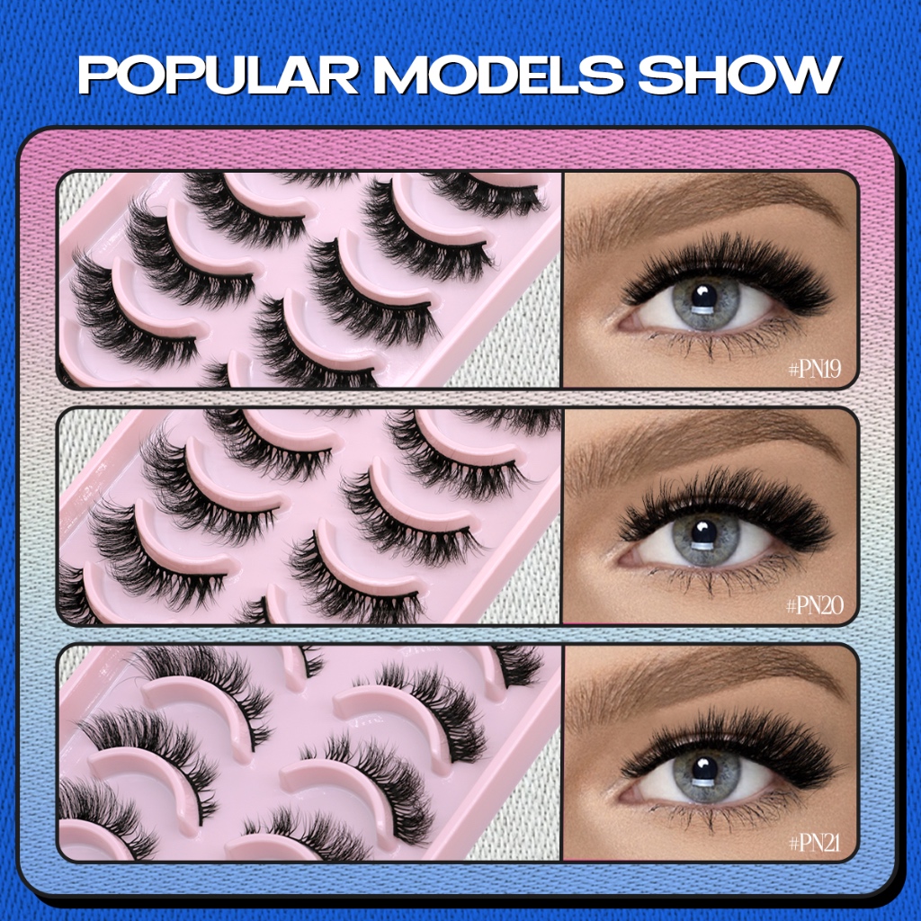 Groinneya ขนตาปลอม ขนมิงค์เทียม 3D หนานุ่ม ดูเป็นธรรมชาติ 5 คู่ 10 คู่ - รูปที่ 3