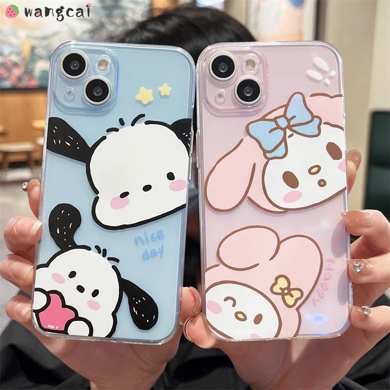 OPPO Reno 8T 5G A1 Pro A97 A58 A55 A55s A56 A54 A53 A53s A31 A9 A5 2020 A32 4G 5G Phone Case Pachacco Dog Melody Bowknot Bow Cute Cartoon Simple Transparent Shockproof Soft Casing Cases Case Cover