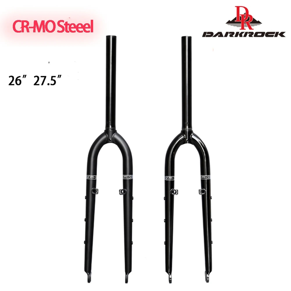 26/27.5ER DARKROCK CM-5 Cr-Mo เหล็กส้อมด้านหน้า 28.6 มม. DISC และ V เบรค MTB แข็งส้อมจักรยานเสือภูเขาอะไหล่ Matt Glossy