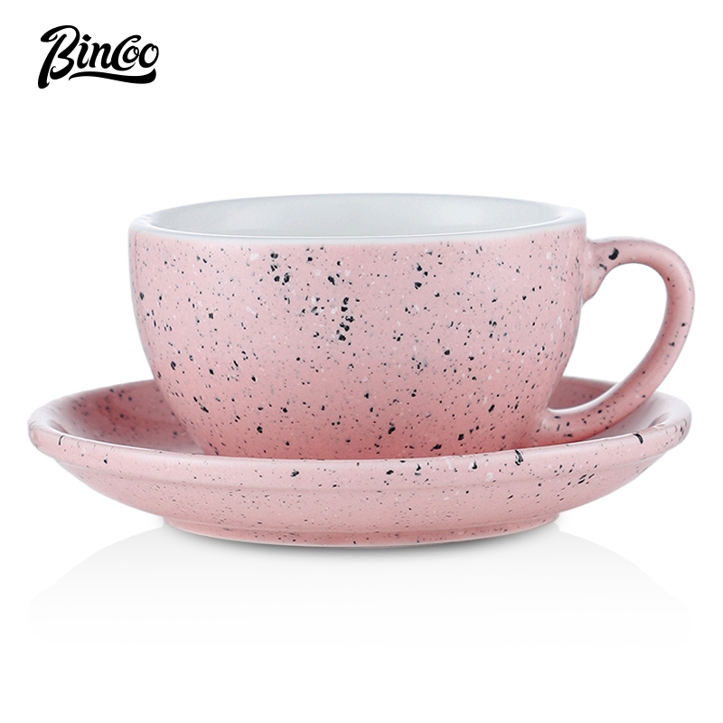 Bincoo แก้วกาแฟเซรามิค ลายดอกไม้ 300 มล. แบบมืออาชีพ สําหรับครัวเรือน และสํานักงาน