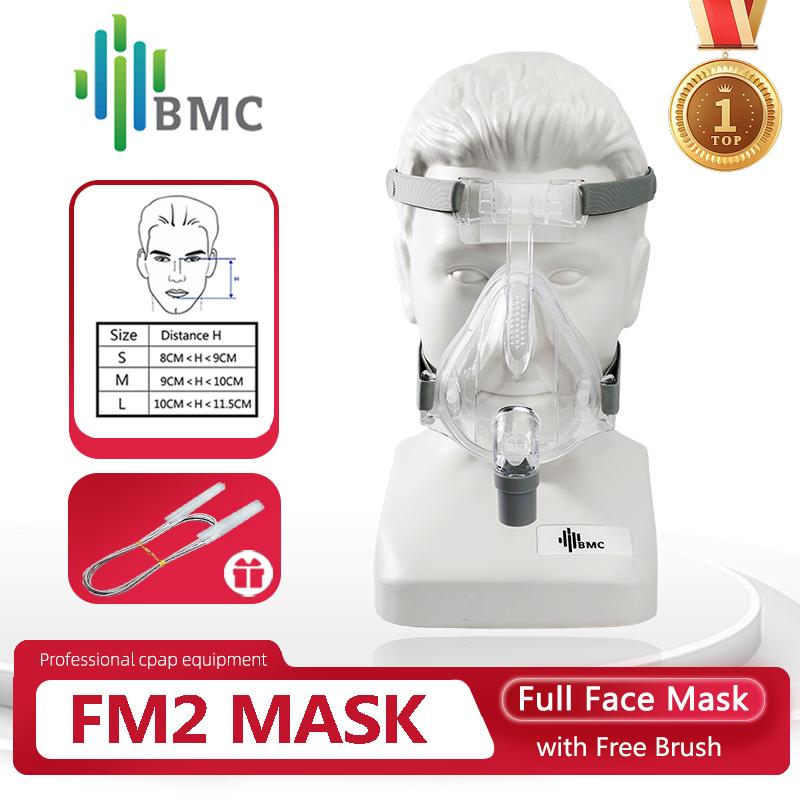Bmc FM2 หน้ากากเต็มหน้า CPAP APAP เครื่อง BIPAP อัตโนมัติ ขนาด S/M/L CPAP หน้ากากเต็มหน้า ป้องกันการนอนกรน และการช่วยการนอนหลับ