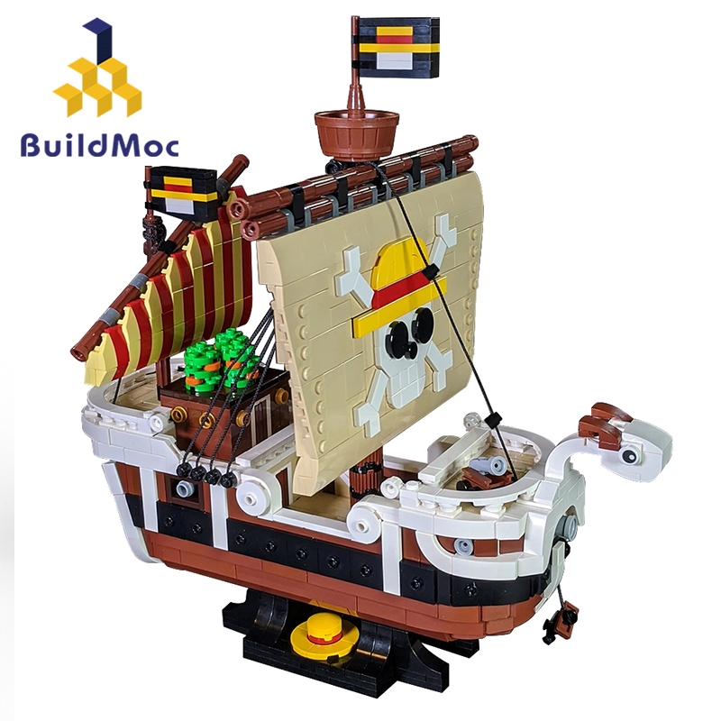 Buildmoc บล็อคตัวต่อ รูปเรือโจรสลัด ONE PIECE ของเล่นเสริมการศึกษา สําหรับเด็ก 1952 ชิ้น