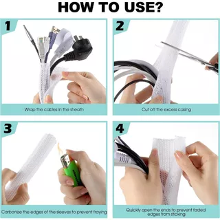 【มีพร้อมส่ง】ปลอกหุ้มสายไฟสีขาว แบบแยกส่วน จัดระเบียบสายไฟบ้าน/ออฟฟิศ