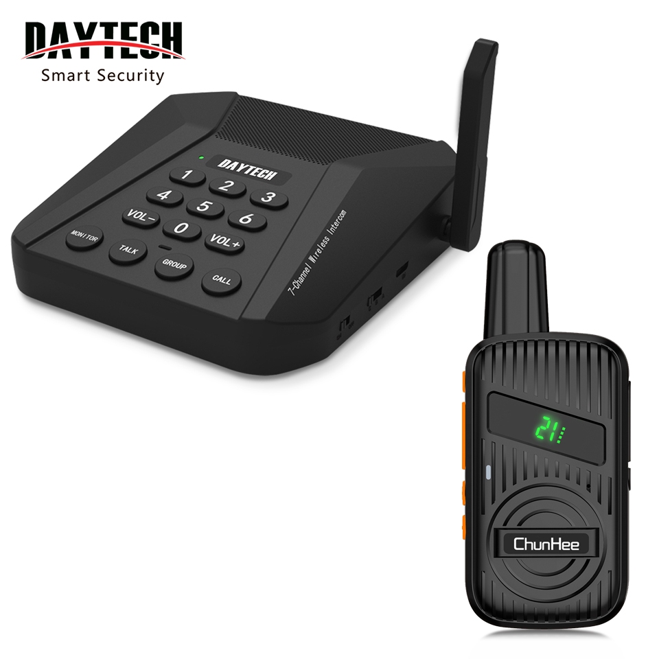 Daytech อินเตอร์คอม 21ช่องสัญญาณ intercom ไร้สาย ระบบอินเตอร์คอมไร้สายระบบระยะยาวสําหรับบ้าน/สําน