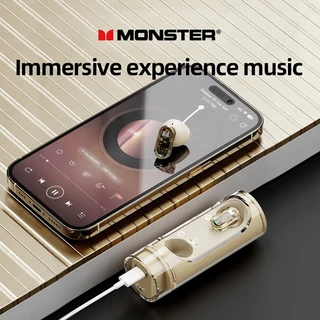 Monster XKT13 หูฟังบลูทูธ HIFI Surround สวมใส่สบายเปลือกโปร่งใสขนาดเล็กแบบพกพาบลูทูธ 5.3