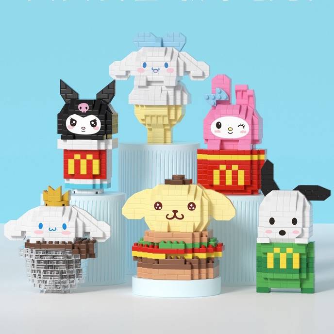 บล็อกตัวต่อ รูปการ์ตูนไอศกรีม Kuromi 3D ของเล่นเสริมการเรียนรู้เด็ก DIY