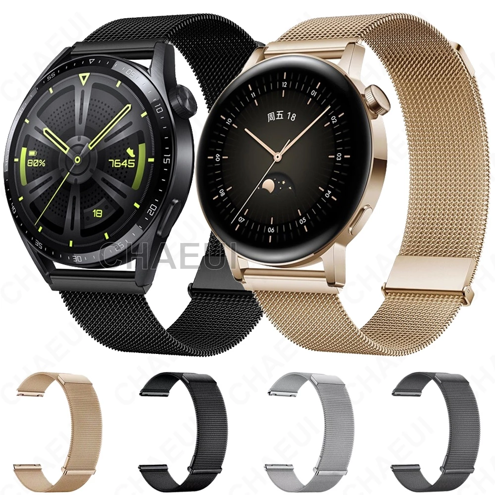 สายโลหะอุปกรณ์เสริมสร้อยข้อมือสแตนเลสสําหรับ Huawei Watch GT4 GT5 GT6 46mm GT3 SE GT2 Pro GT4 41mm 43mm GT2e