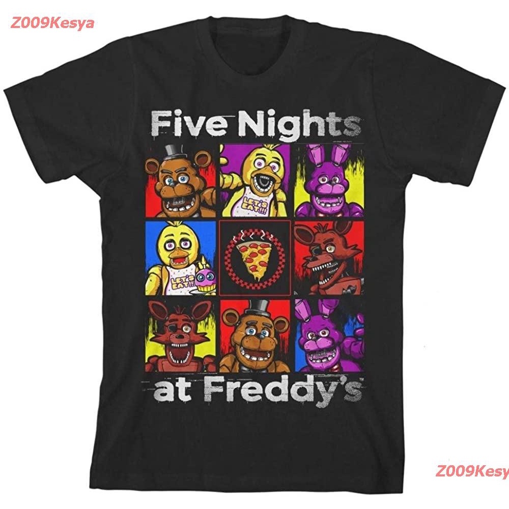 Kesya เสื้อยืดสีพื้น Five Nights At Freddy's Character Squares T-Shirt discount Freddy เฟรดดี้