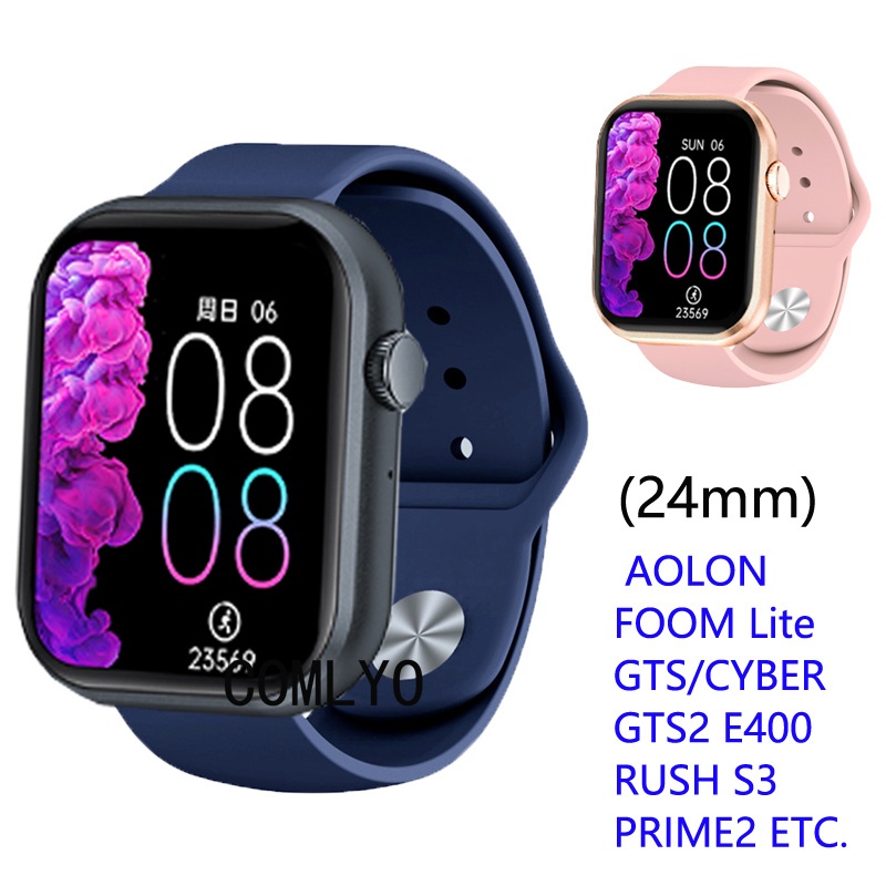 For Aolon Foom Lite s2 สายนาฬิกาข้อมือซิลิโคน สําหรับ Smart Watch Band GTS Cyber GTS2 E400 RUSH S3 Prime2 (24 มม.)