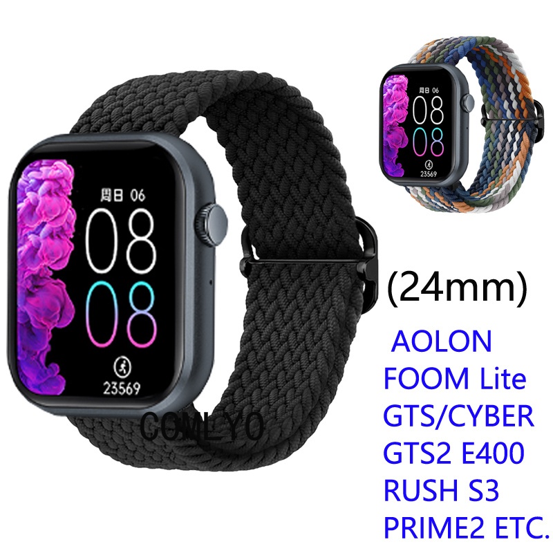 For Aolon Foom Lite s2 สายนาฬิกาข้อมือไนล่อน แบบนิ่ม สําหรับ aolon GTS Cyber GTS2 E400 RUSH S3 Prime2 (24 มม.)