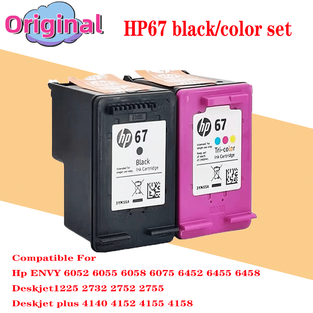 67XL ตลับหมึกที่รองรับสําหรับ hp67 สําหรับ HP 67 XL Deskjet 2723 2752 1225 ENVY 6020 6052 6055 6420 