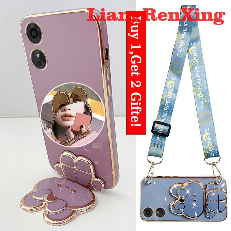 เคสโทรศัพท์มือถือ ซิลิโคนนิ่ม กันกระแทก พร้อมสายคล้องคอ สําหรับ OPPO A17 2022 5g OPPO A17K 5g OPPO A